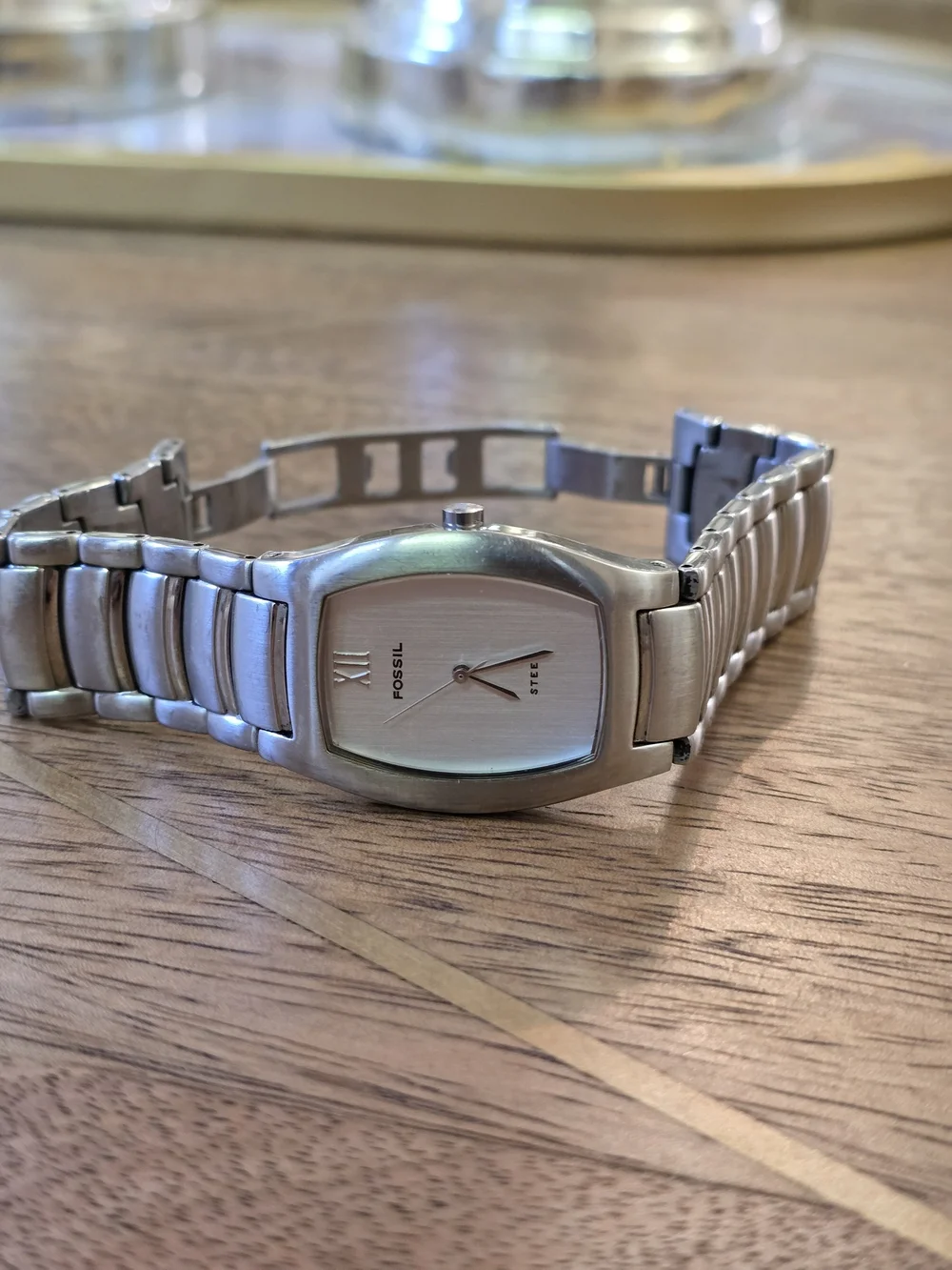 Fossil Men’s Silver Stainless Steel Bracelet Watch with Silver Dial